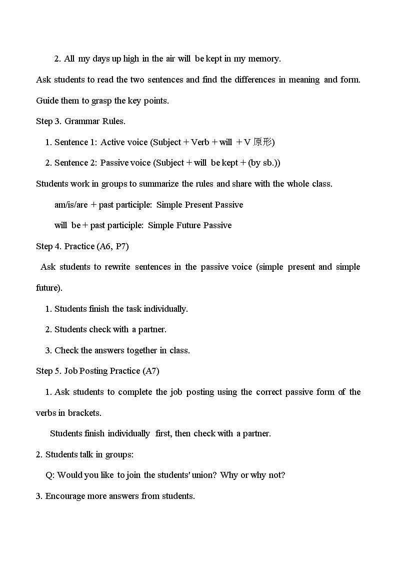 外研版2024初中英语八下Unit 1 Career talks  第三课时 Grammar教学设计第2页