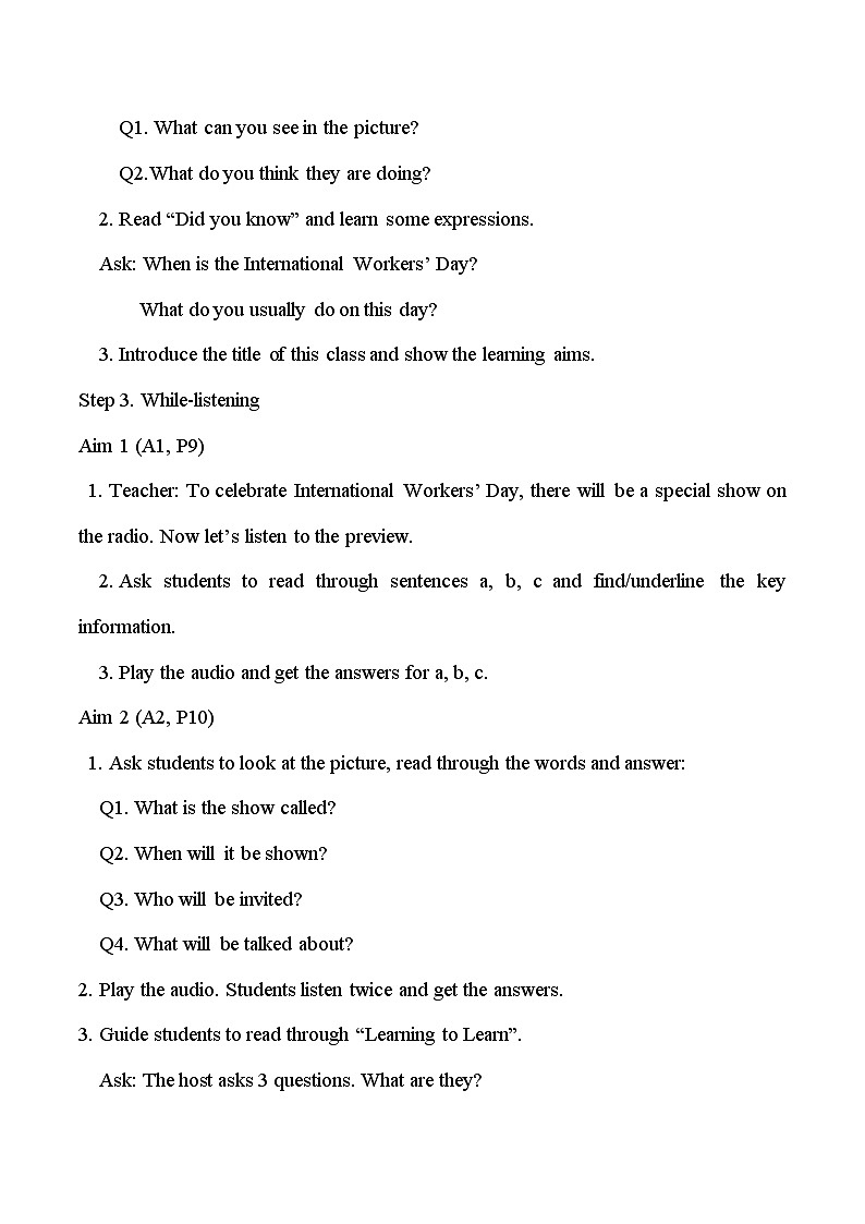 外研版2024初中英语八下Unit 1 Career 第四课时 Listening and Speaking教学设计第2页