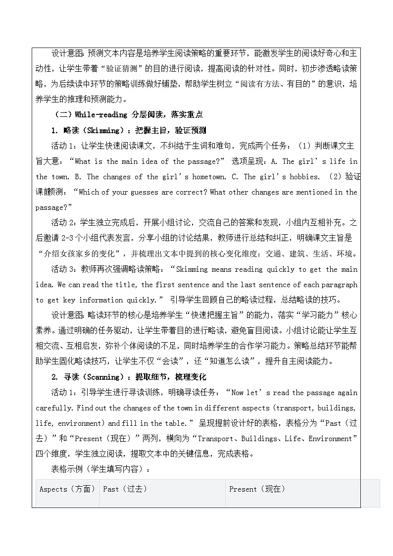 【新教材】译林版（2024）八年级下册英语Unit 1 Past and present-Reading教案【表格式】第3页