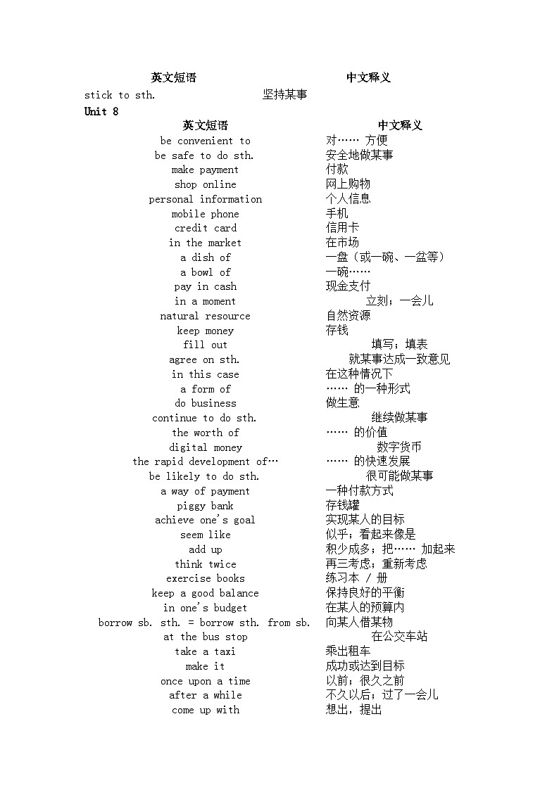 2026仁爱科普版八年级下册英语短语表-完整修正版（默写练习含答案）第3页