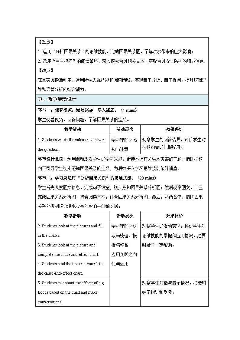 Unit 9 Thinking Skills & Reading Strategies 教案 初中英语仁爱科普版（2024）八年级下册教案第2页