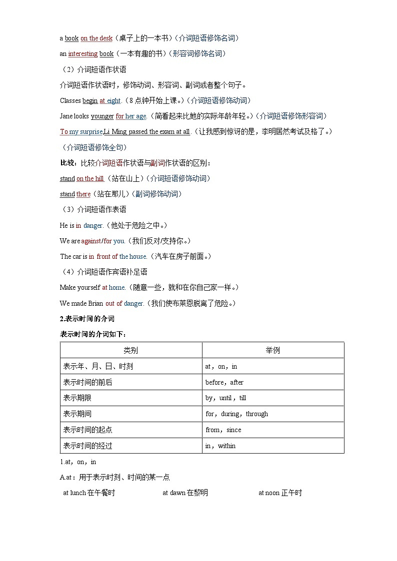 26年英语中考复习专题第7讲 介词（学生版不带答案）练习第3页