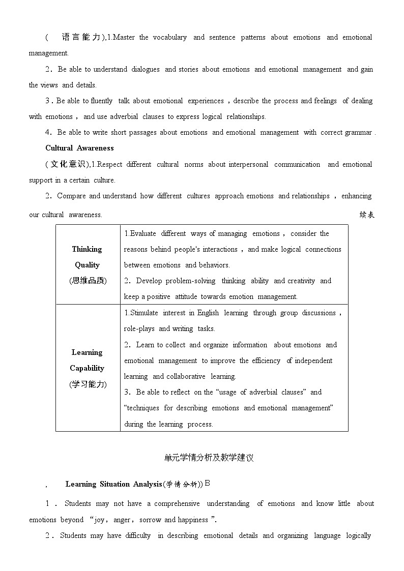 【新教材】人教版（2024）八年级下册英语Unit 3 Growing Up单元教学设计第2页