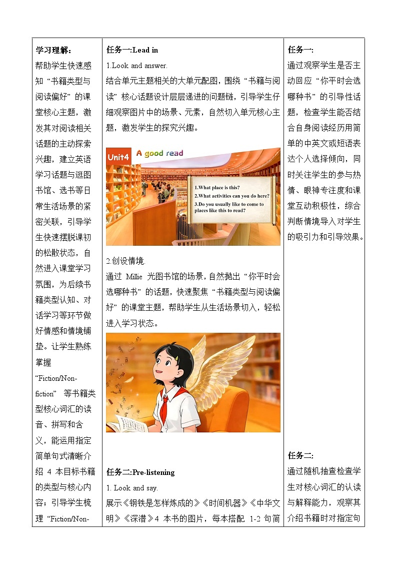 译林版（2024）八年级下册英语Unit 4 A good read  Welcome to the unit 教学设计（表格式）第3页