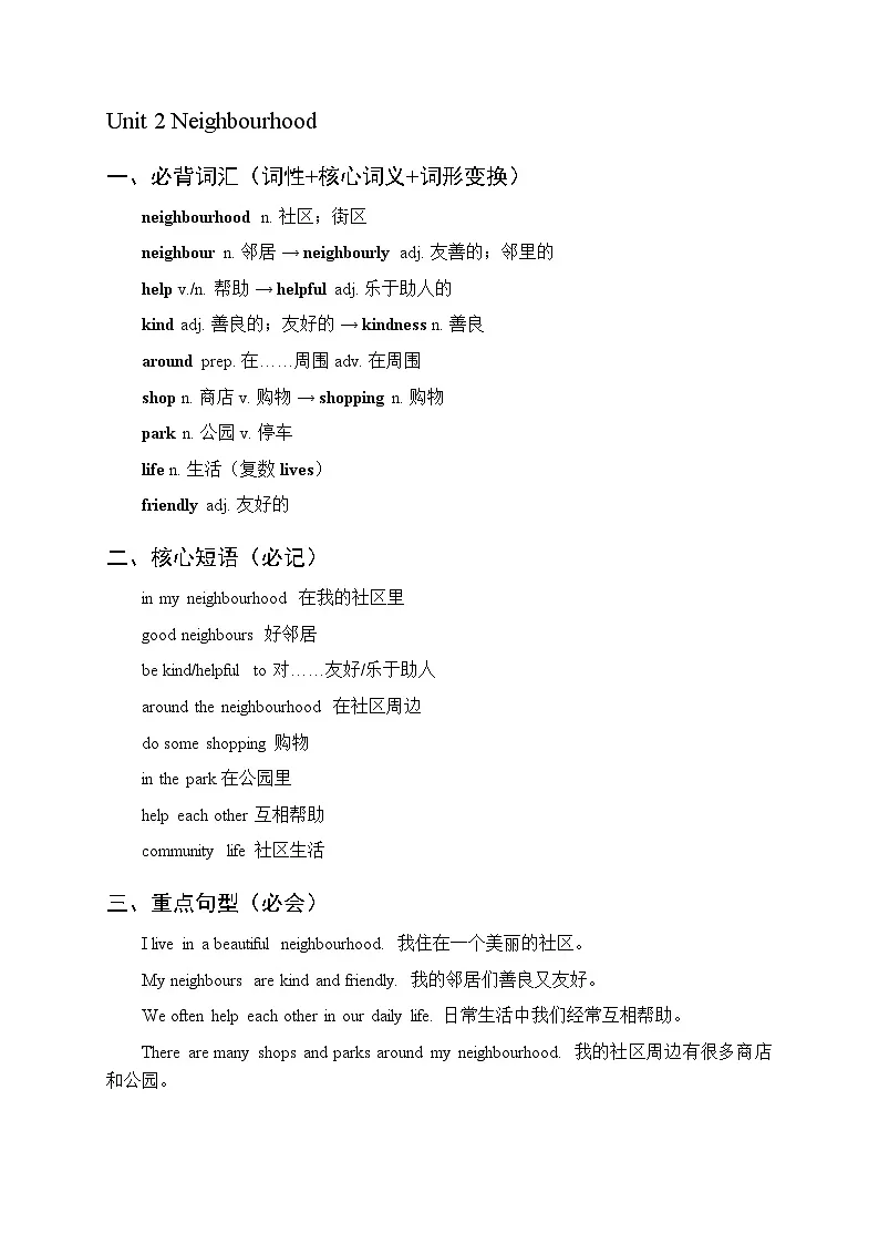 2026春译林版（新教材）初中英语七年级下册（全册）各单元知识点复习要点梳理第3页