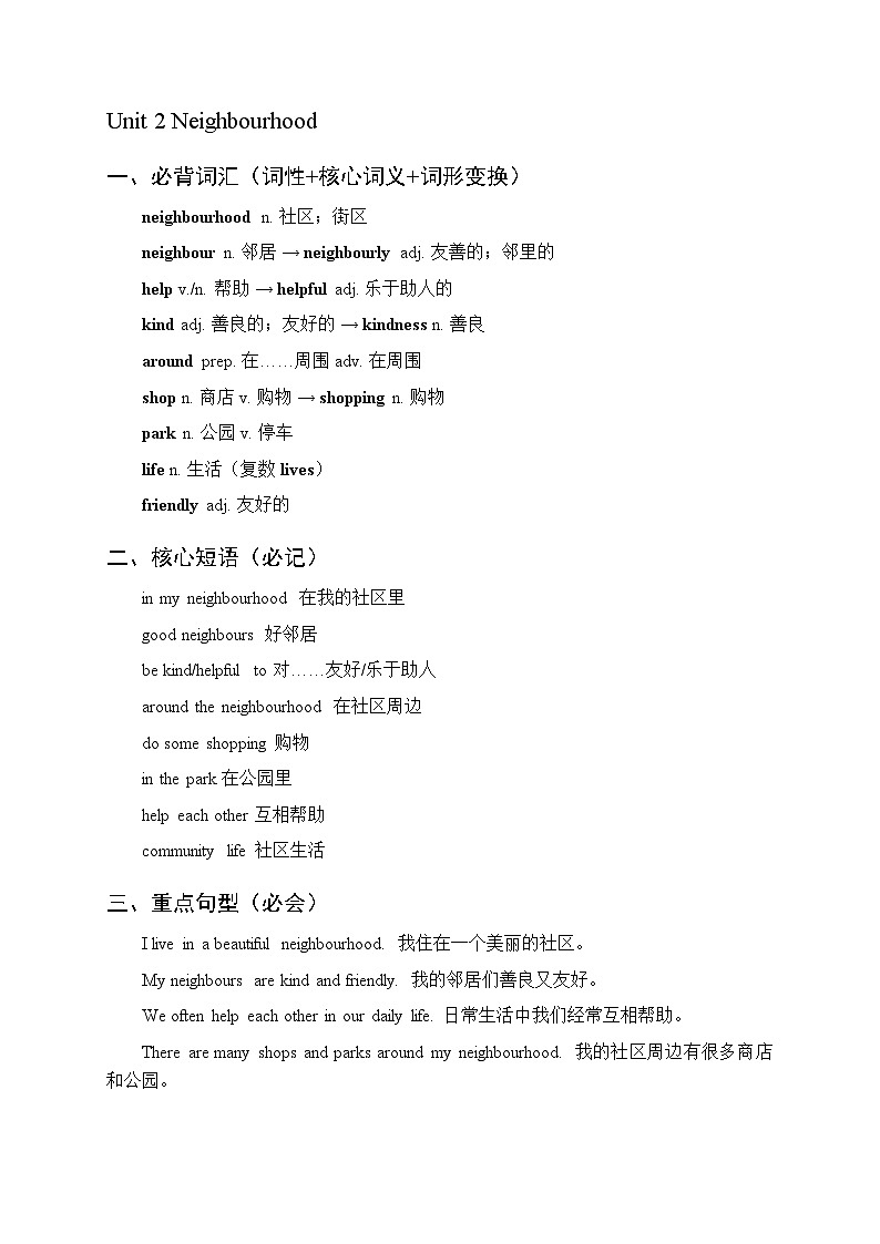 2026春译林版（新教材）初中英语七年级下册（全册）各单元知识点复习要点梳理第3页