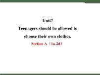 人教新目标 (Go for it) 版九年级全册Unit 7 Teenagers should be allowed to choose their own clothes.Section A优质课课