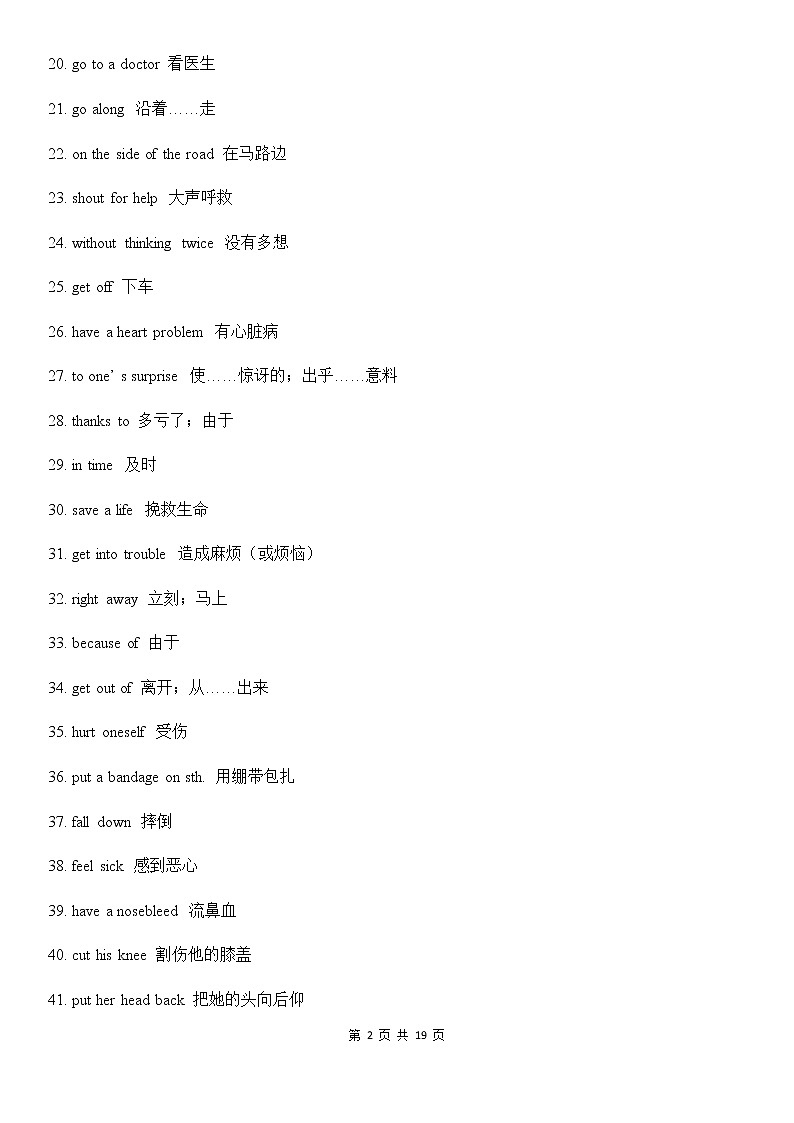 人教版英语八年级下册全册十单元短语总结 教案02