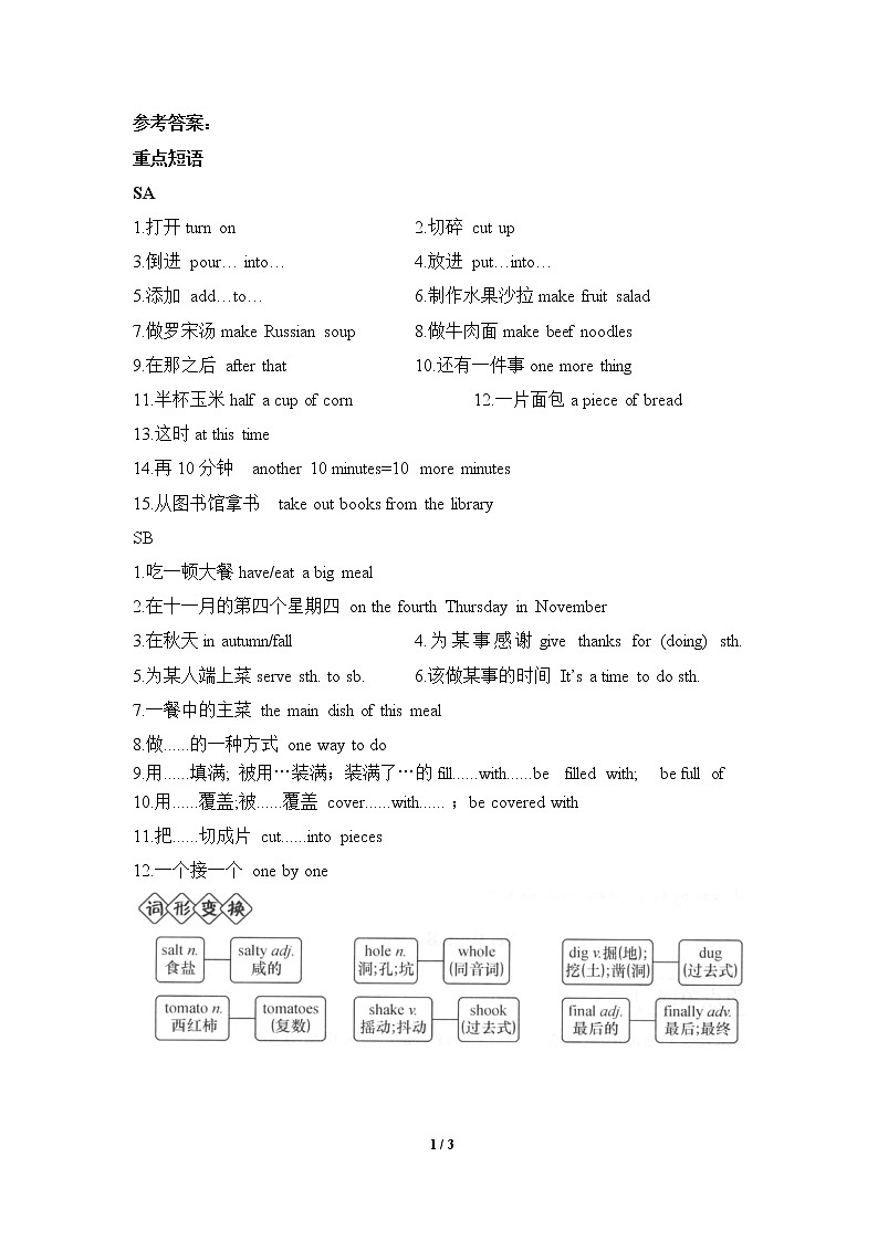 Unit4_单词短语周周清 答案01