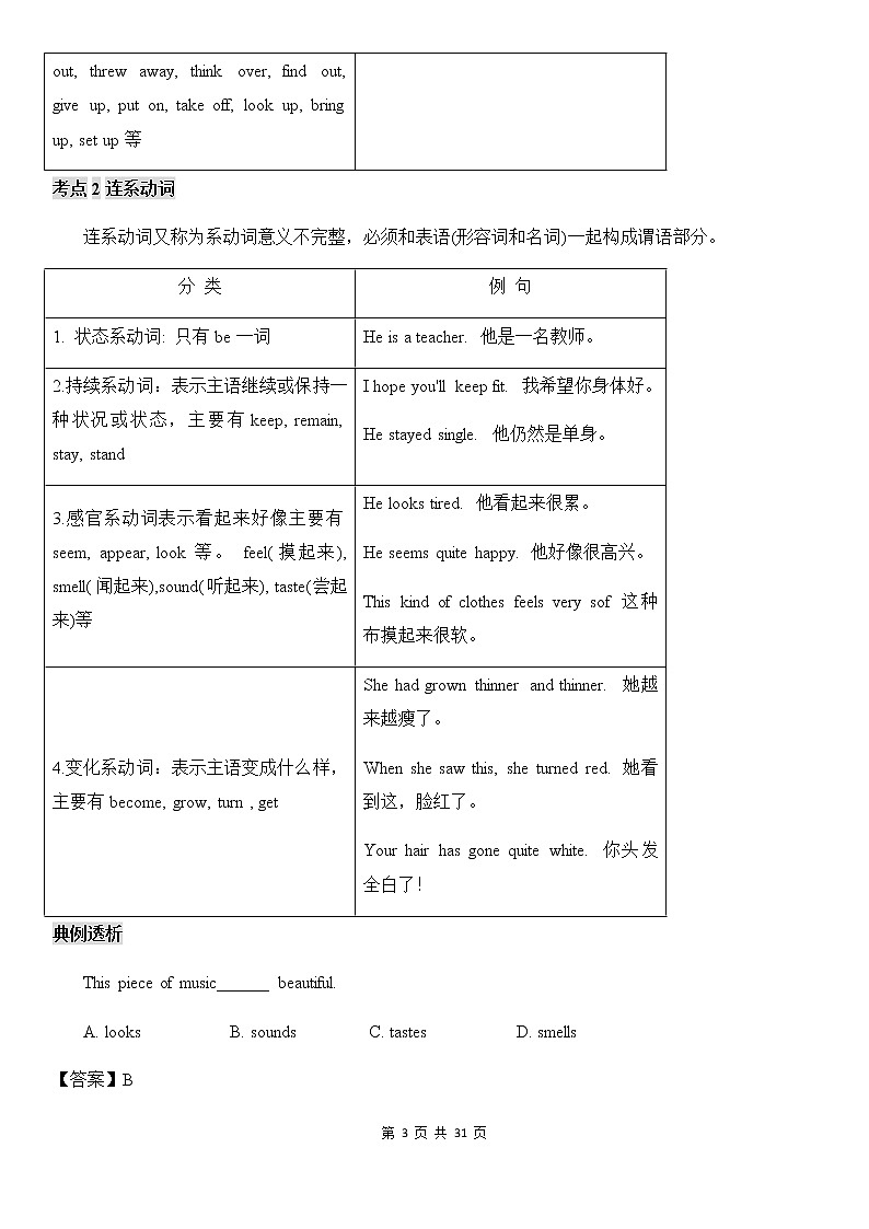 中考英语深度复习讲义——谓语动词第3页