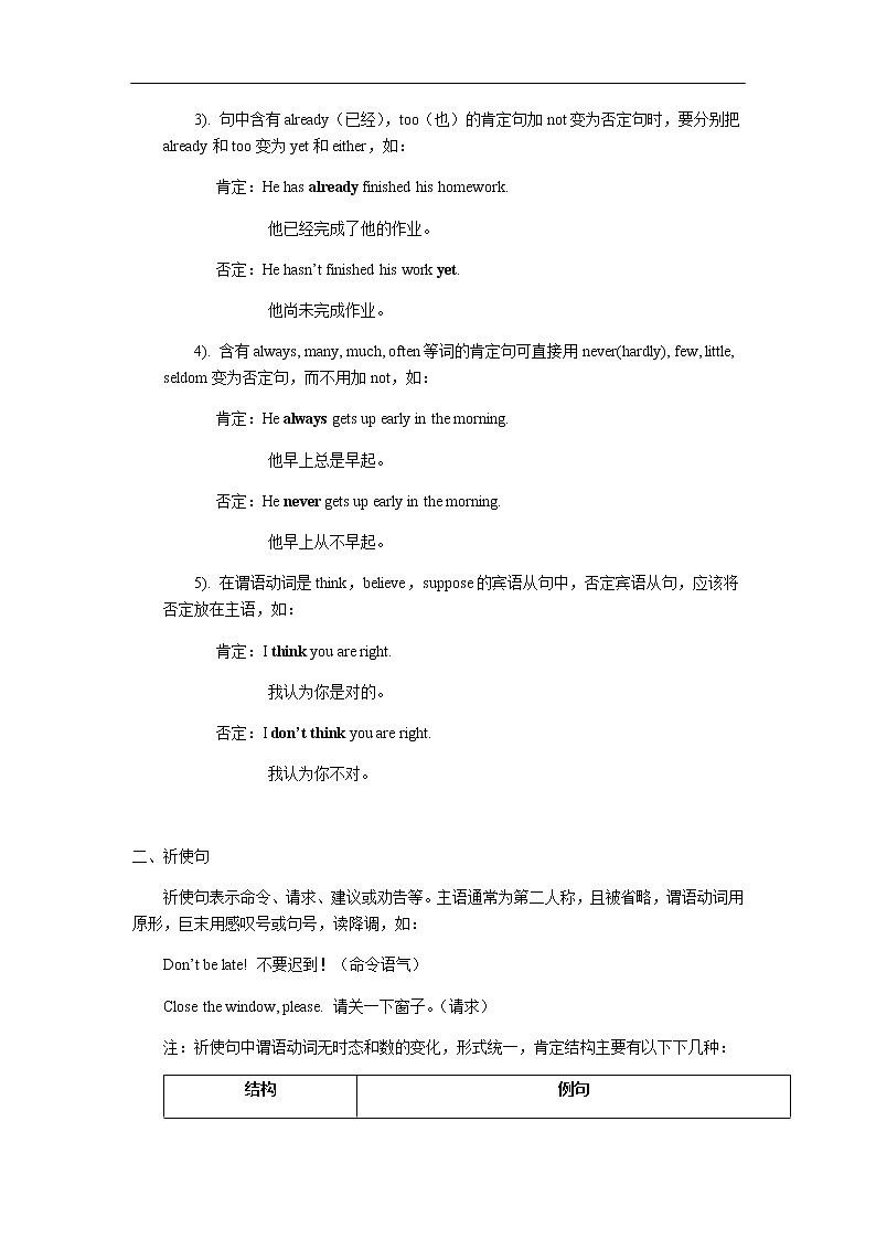 中考英语专题讲练： 陈述句和祈使句（含解析）03