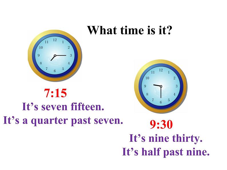 Unit 2 What time do you go to school?第一课时第4页