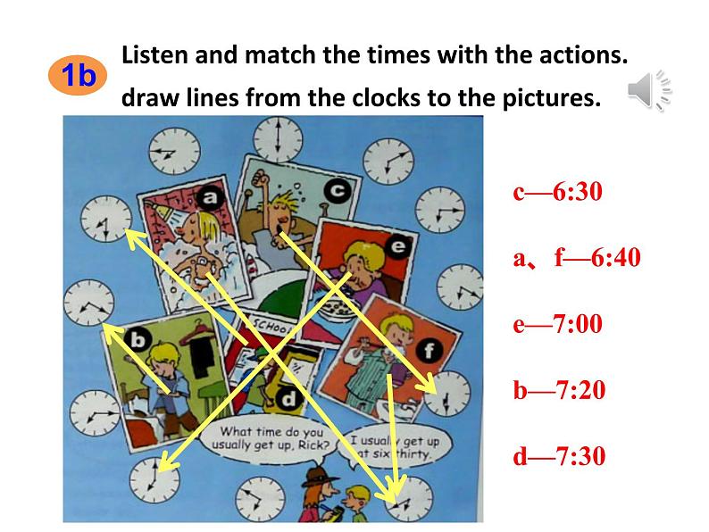 Unit 2 What time do you go to school?第一课时第7页