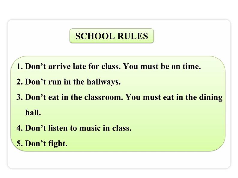 Unit 4 Don’t eat in class. 第一课时（Section A 1a-2d）课件05