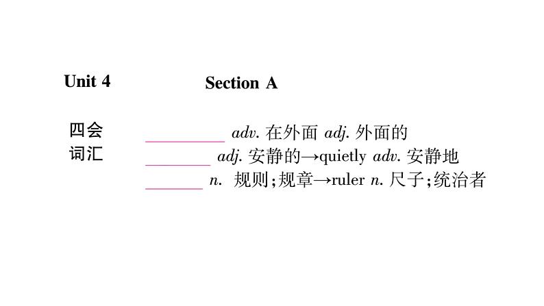 2020春人教新目标英语七年级下册图片版作业课件：Unit 4 Don't eat in class04