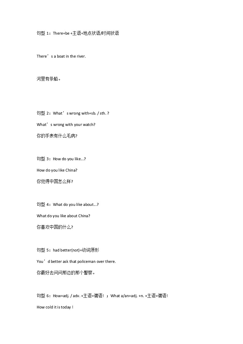 初中英语最重要的60个句型在这里！初中生必须掌握！（附电子版）第1页