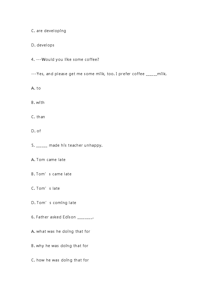 中考英语易错单项填空题100题第2页