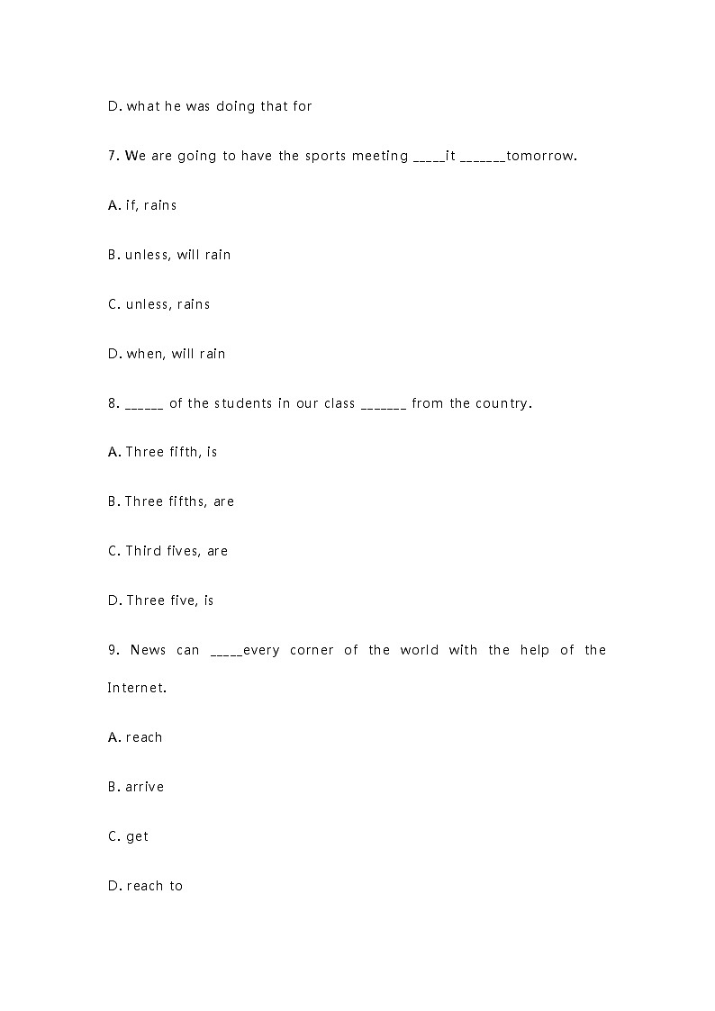 中考英语易错单项填空题100题第3页