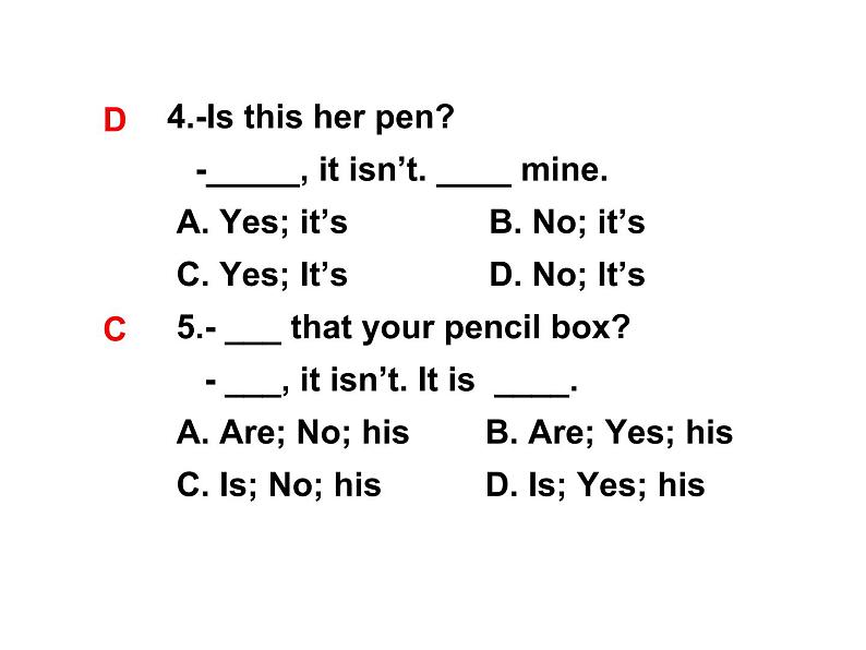 人教版新目标七年级上册Unit 3  Is this your pencil Section A (Grammar Focus-3c)(共21张PPT)08