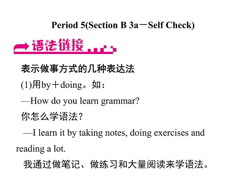 人教新目标九年级英语课件：Unit 1 Period 5(Section B 3a－Self Check) (共8张PPT)第1页