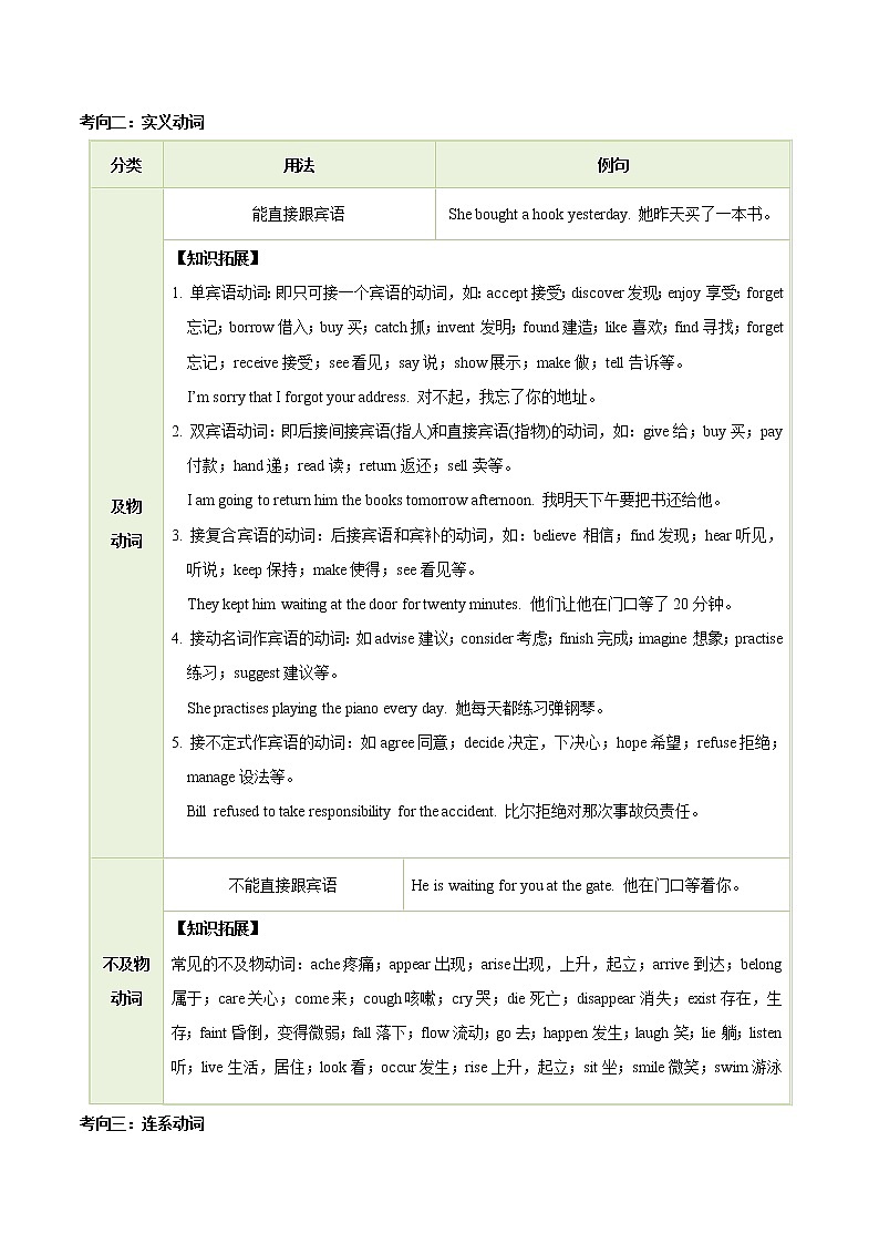 考点09 动词和动词短语-备战2020年中考英语考点一遍过（浙江专版）第2页