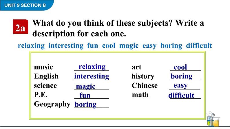 Unit 9 My favorite subject is science Section B 2a-2c课件+音频07