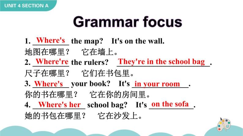 Unit 4 Where is my schoolbag Section A Grammar Focus-3c课件08