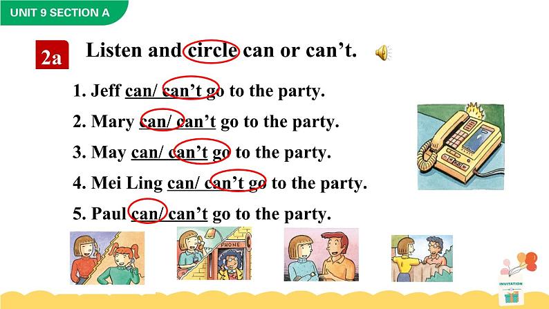 Unit 9 Can you come to my party Section A 2a-2d课件+音频07