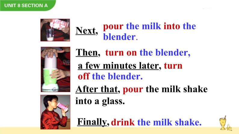 Unit 8 How do you make a banana milk shake Section A 2a-2d课件+音频06