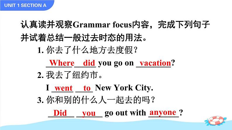 Unit 1 Where did you go on vacation Section A Grammar Focus-3c课件05