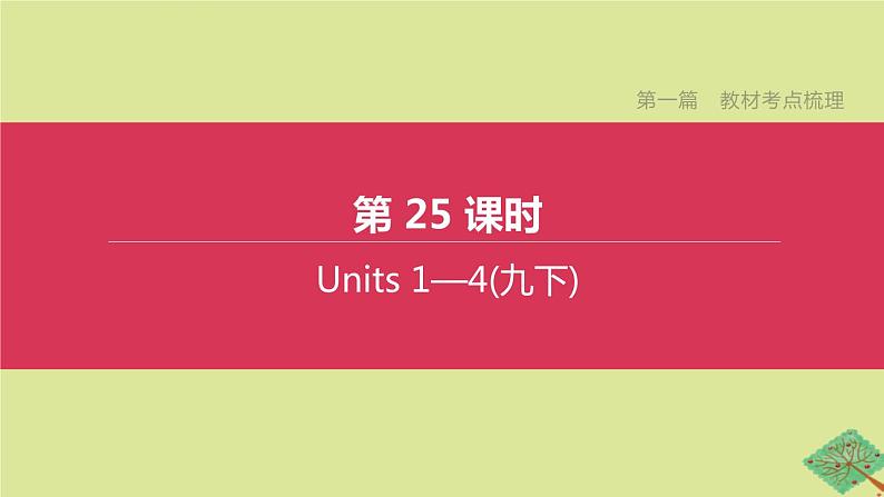 安徽专版2020中考英语复习方案第一篇教材考点梳理第25课时Units1_4九下课件牛津译林版第1页