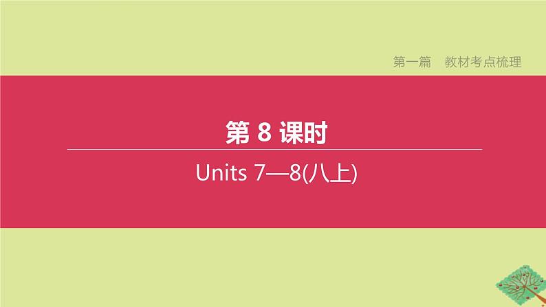 安徽专版2020中考英语复习方案第一篇教材考点梳理第08课时Units7_8八上课件人教新目标版第1页