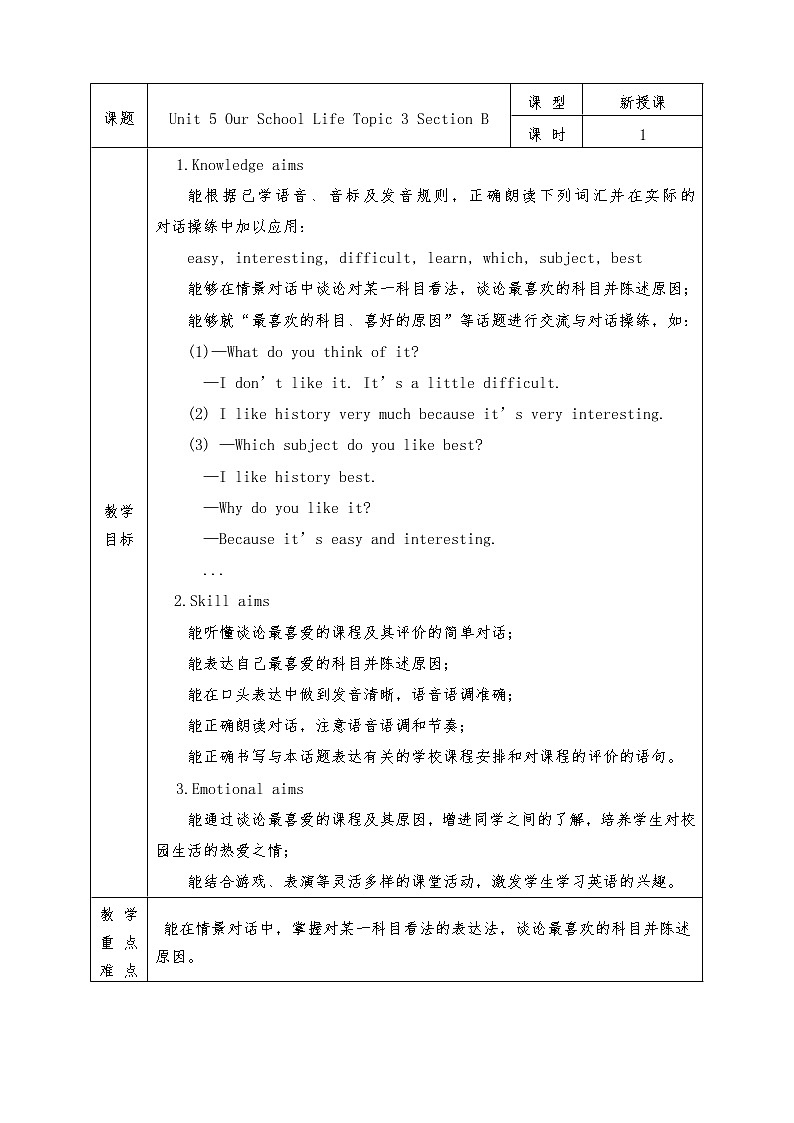 Unit 5 Our School Life Topic 3 Section B第1页