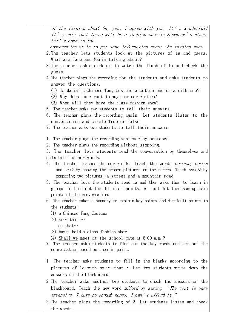 Unit 8 Our Clothes Topic 1 Section A 教案02