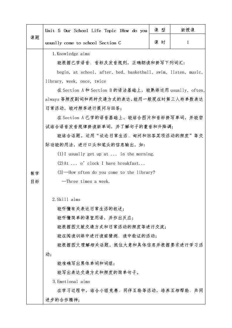 Unit 5 Our School Life Topic 1 Section C第1页