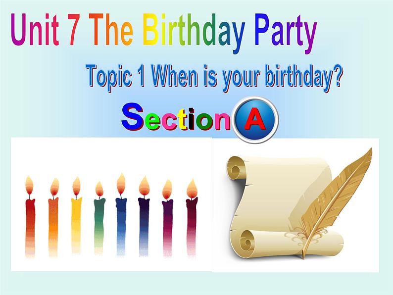 仁爱版七年级英语下册 Unit 7 Topic 1 When is your birthday？  Section A  课件第1页