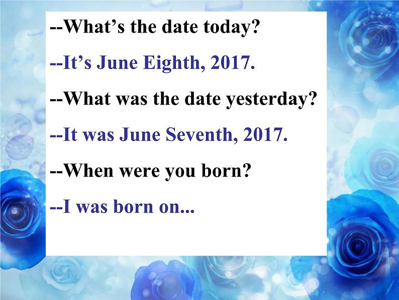 仁爱版七年级英语下册 Unit 7 Topic 1 When is your birthday？  Section D  课件第3页