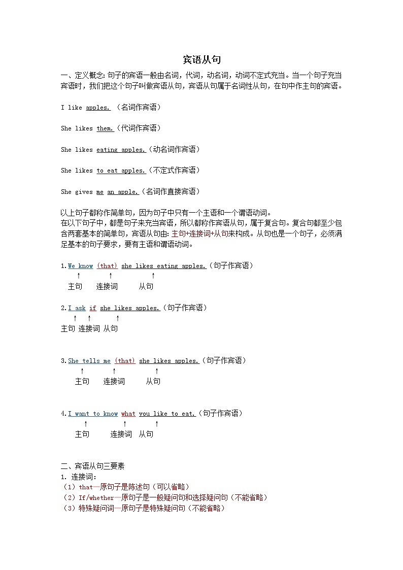 2020中考英语二轮复习语法第十九讲宾语从句资料（通用版）第1页