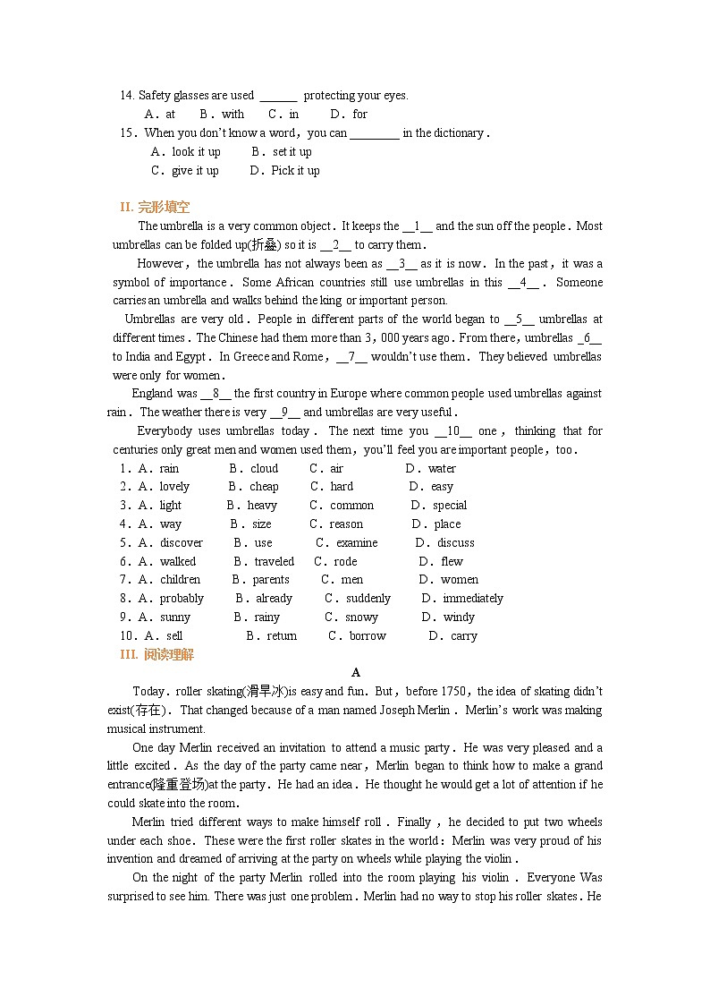 unit 5 What are the shirts made of 巩固练习02