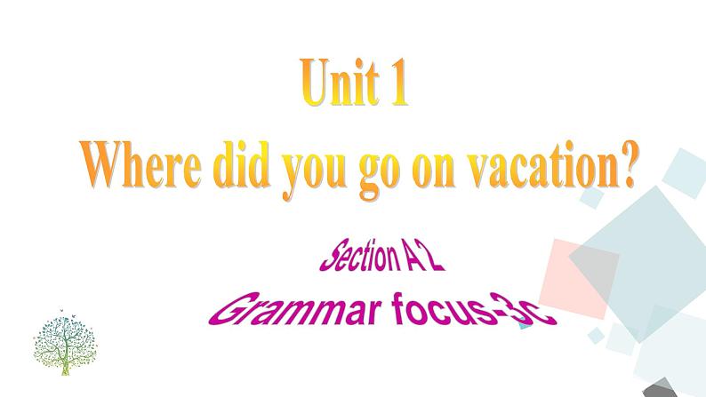 Unit 1 Where did you go on vacation  Section A (grammar focus-3c) 课件01