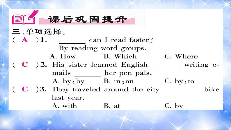 九年级Unit1 How can we become good learners.语法专练 习题课件05