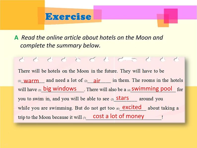 Unit 5 visiting the moon  Period 6 课件第5页