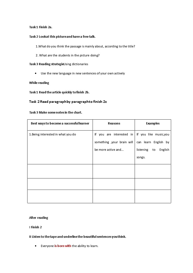 Unit 1 How can we become good learners第五课时学案02