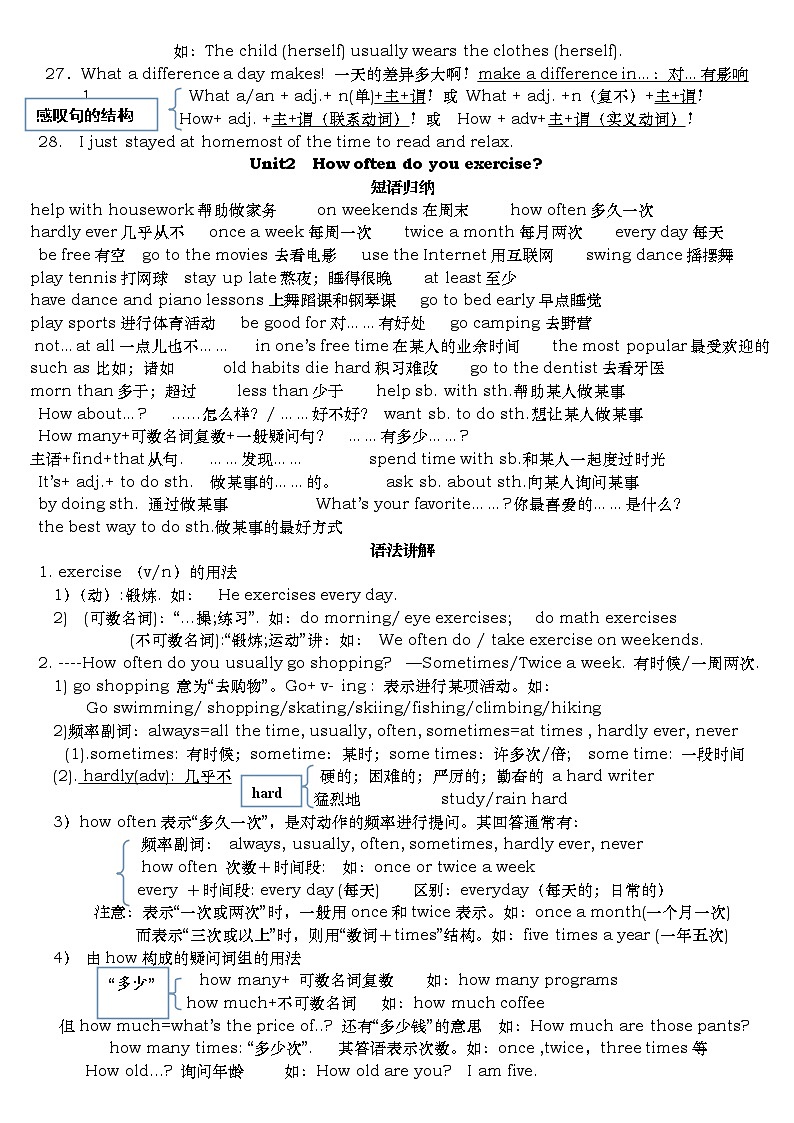 人教版八年级上册英语知识点总结第3页