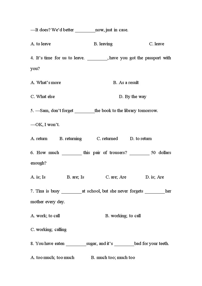 外研社八年级下册Module 7 Unit 1  同步练习第3页