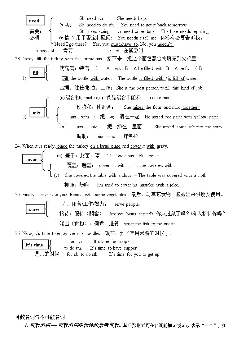 人教版八年级上册英语-unit8详细知识点 教案02