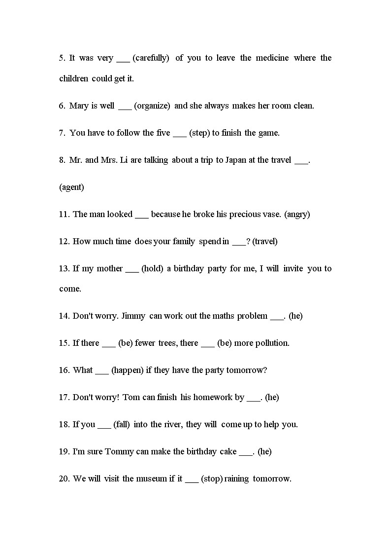 鲁教版七年级下册Unit 6 If you go to the party, you‘ll have a great time!练习（无答案）02