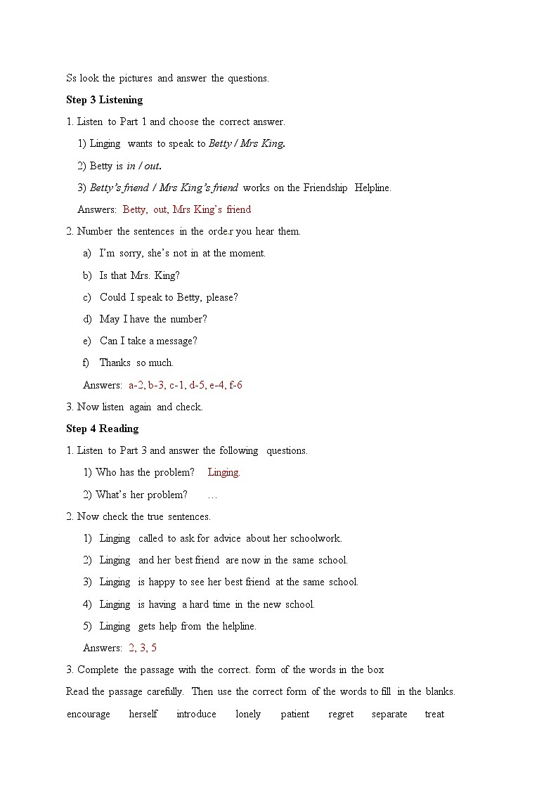 外研版八年级下册英语教案：M9 Unit 1 Could I ask if you’ve mentioned this to her02