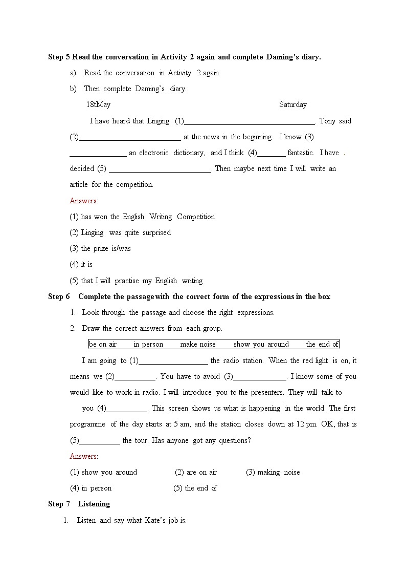 外研版八年级下册英语教案：M10 Unit 3 Language in use03