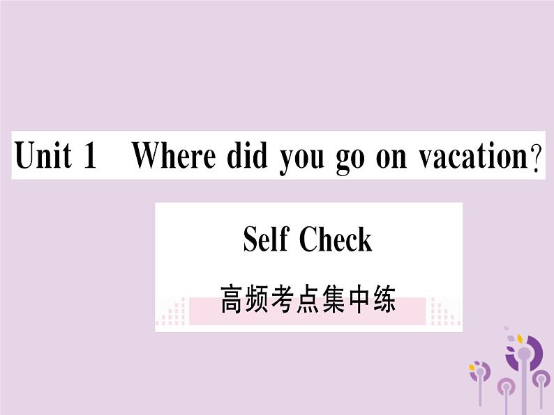 （通用版）2018秋八年级英语上册Unit1Wheredidyougoonvacation高频考点集中练习题课件（新版）人教新目标版第1页